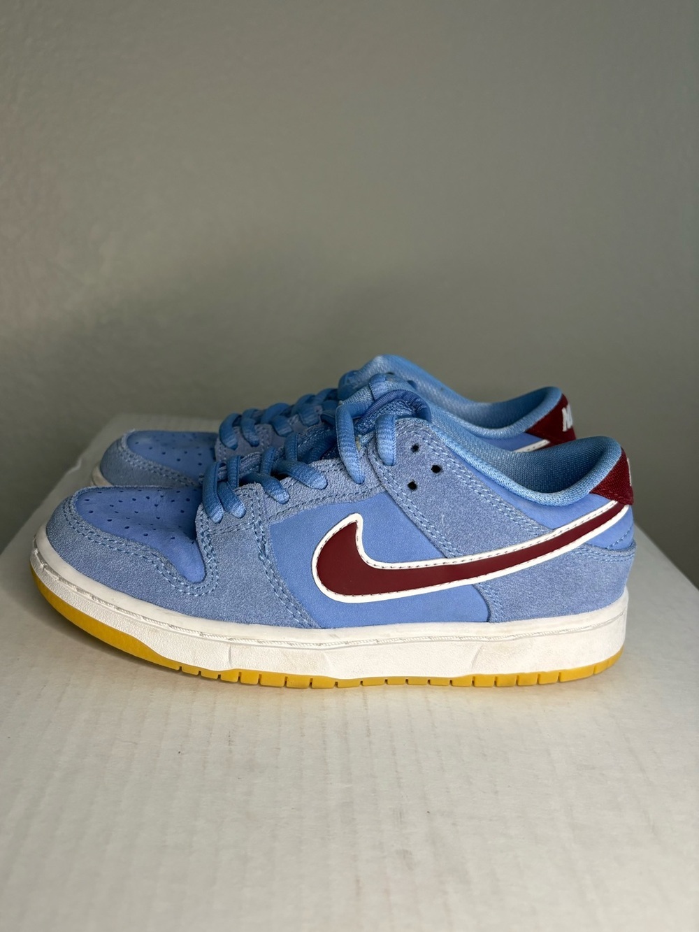 Nike SB Dunk Low Premium ‘Philadelphia Phillies’ Kids Youth 12c Blue Suede Red